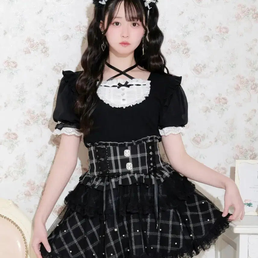 [SOLD OUT] 노에미 noemie 백레이스업 요크 사다리 블라우스 지뢰계 리즈리사 마즈