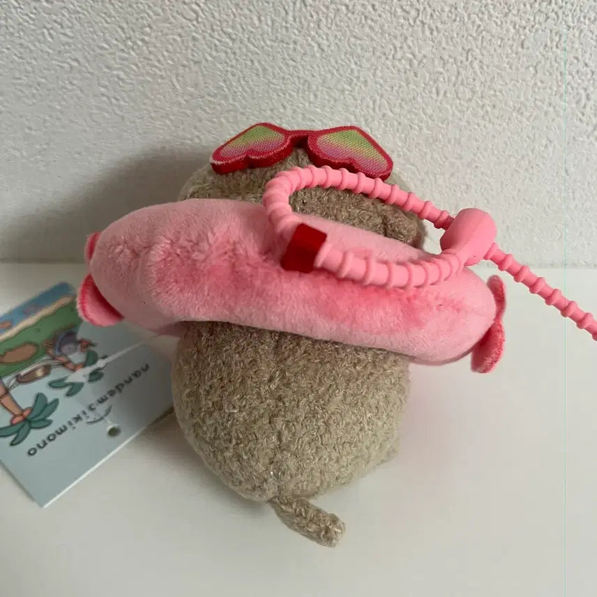 [BUNJANG] Pink Heart Sunglasses Doll Keyring / 핑크색 하트 선글라스 인형 키링
