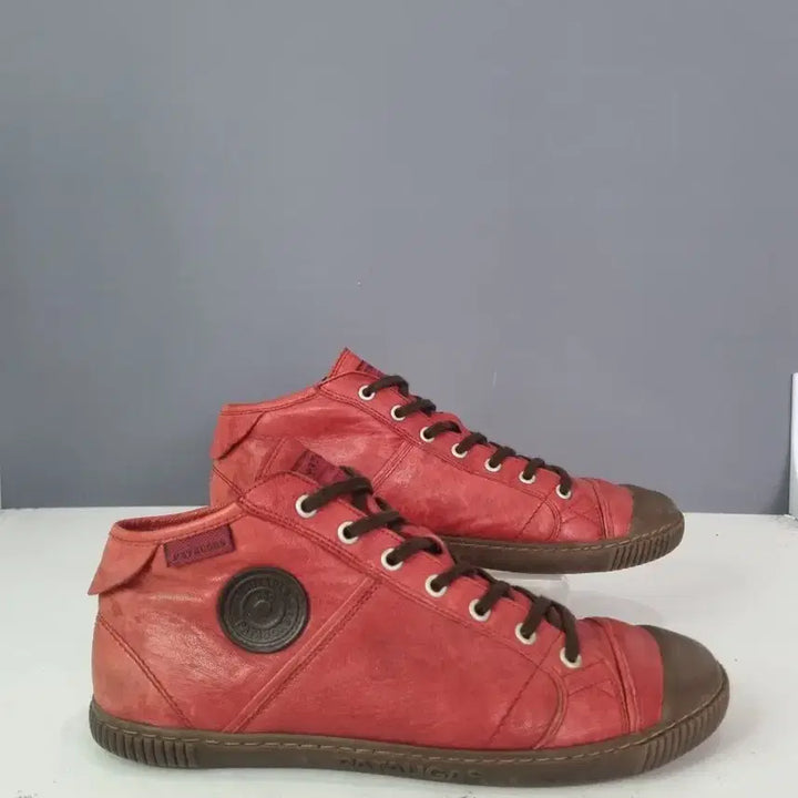 [BUNJANG] Hyoja Vintage Pato Gas Red Leather High-Top Sneakers / 효자빈티지 42 파토갸스 래드 레더 하이탑
