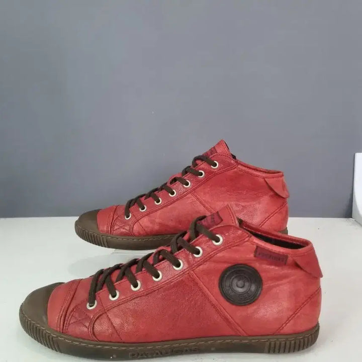 [BUNJANG] Hyoja Vintage Pato Gas Red Leather High-Top Sneakers / 효자빈티지 42 파토갸스 래드 레더 하이탑
