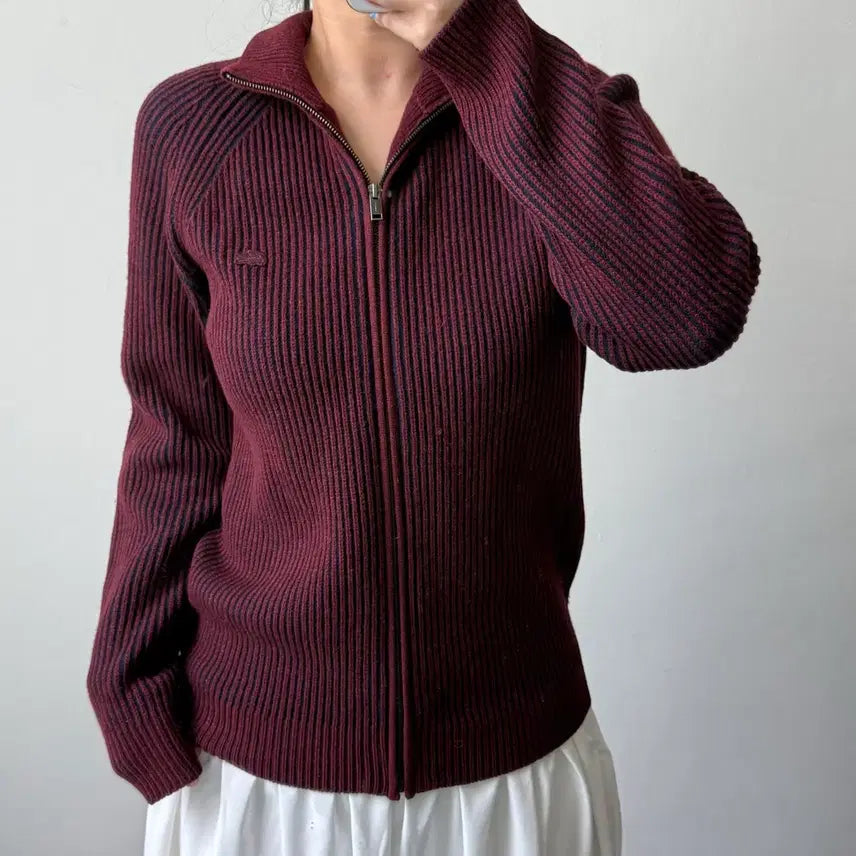 [BUNJANG] Lacoste Knit Zip-Up Jacket / [M] 라코스테 니트 집업