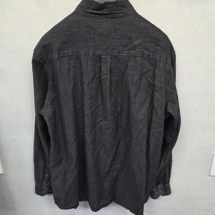 [BUNJANG] True Religion Small Embroidered Logo Grey Denim Shirt XL / 트루릴리전 스몰 자수로고 그레이 데님셔츠 긴팔 xl
