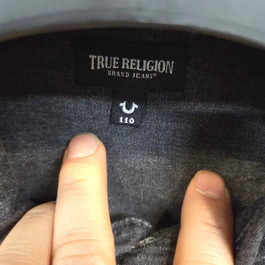 [BUNJANG] True Religion Small Embroidered Logo Grey Denim Shirt XL / 트루릴리전 스몰 자수로고 그레이 데님셔츠 긴팔 xl