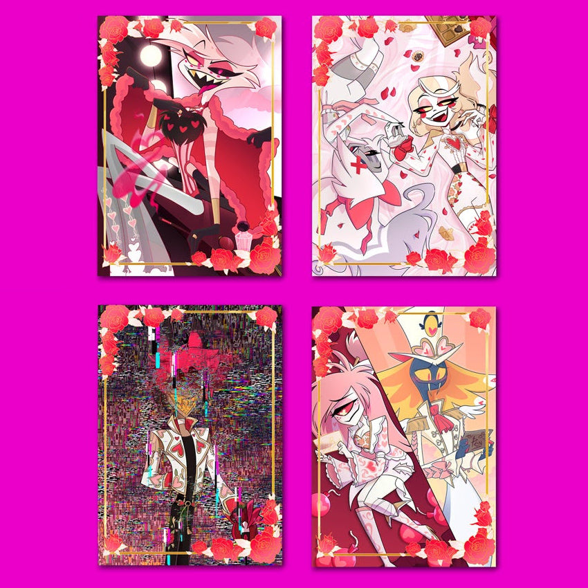 [BUNJANG] Hazbin Hotel Valentine Greeting Card Postcard Set Alastor Angel Charlie / 일괄) 해즈빈호텔 발렌타인 그리팅 카드 엽서 세트 알래스터 엔젤 찰리 배