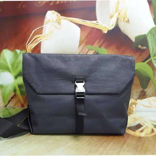 [BUNJANG] Mandarin Duck Shoulder Bag Crossbody Bag Grey + Black Coated Nylon / 구제토토 만다리나덕 숄더백 크로스백 정품 중고가방 명품 61205