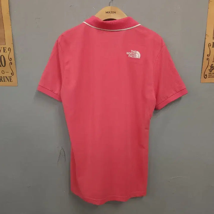 [BUNJANG] The North Face Pink Collar Short Sleeve T-Shirt / 노스페이스 핑크 카라 반팔 티셔츠