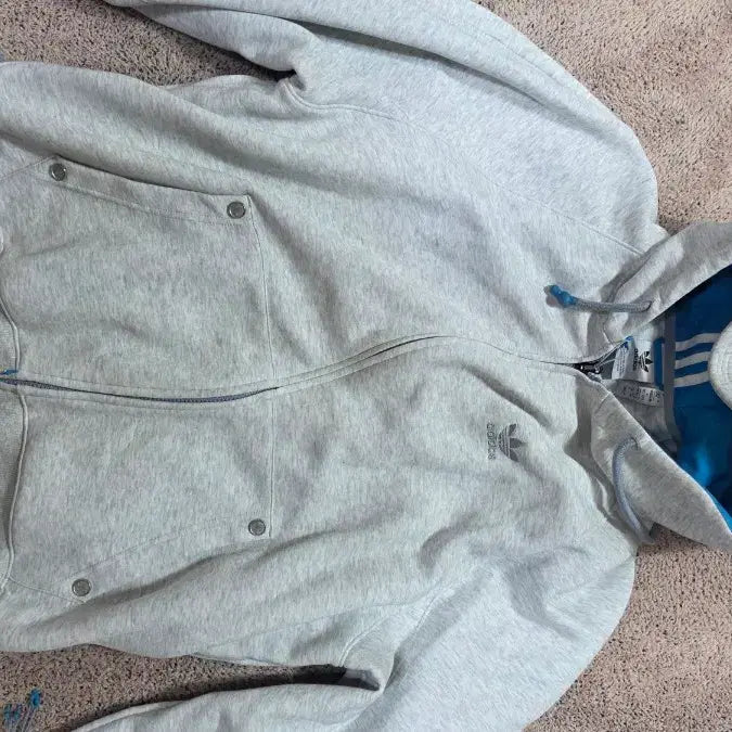 [BUNJANG] Adidas Ordinary People Collaboration Hooded Zip-Up Light Grey / 아디다스 오디너리피플 후드집업 라이트그레이