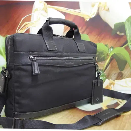 [BUNJANG] Samsonite Leather Nylon Briefcase Black / 구제토토 쌤소나이트 서류가방 정품 중고가방 61205