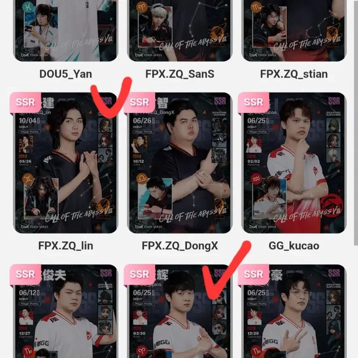 [BUNJANG] Identity V COA 8 IVL Pro Team Photocard SCR Grade / 제5인격 COA8 IVL 프로팀 포토카드 SCR 등급