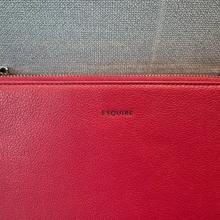 [BUNJANG] Esquire Burgundy Leather Clutch Bag with Detachable Strap (New) / 에스콰이어 클러치백 + 스트랩 (새상품)