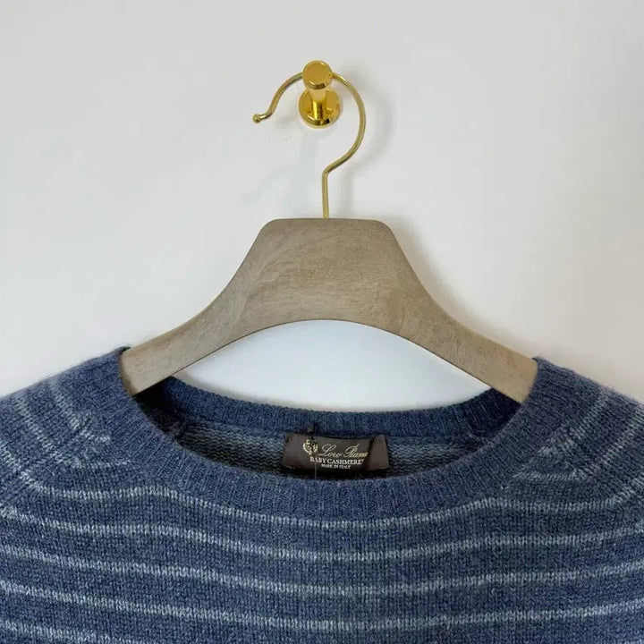 [BUNJANG] Loro Piana Striped Knit Dart Blue / 로로피아나 스트라이프 니트 다트블루