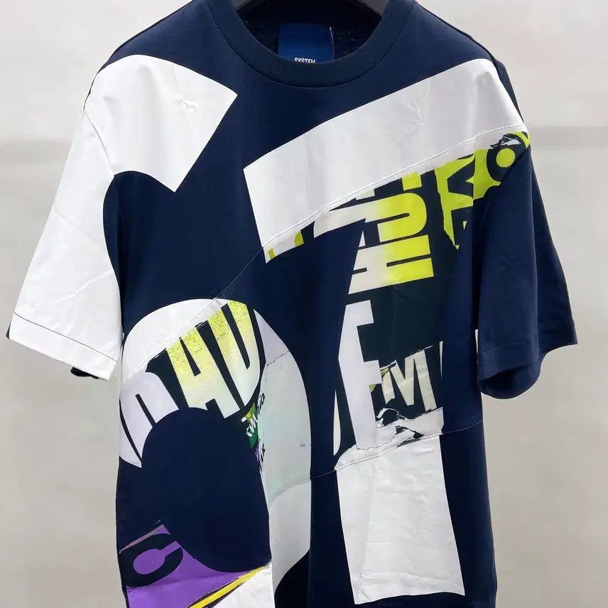 [BUNJANG] System Homme One Point Overfit Short Sleeve T-Shirt Navy / 시스템옴므 원포인트 반팔티셔츠