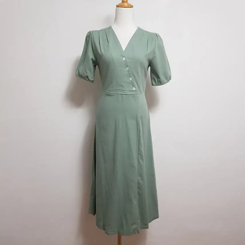 [BUNJANG] Mint V-Neck Dress (Size S) / 1398/브이넥원피스 여 S사이즈 민트원피스/내옷방
