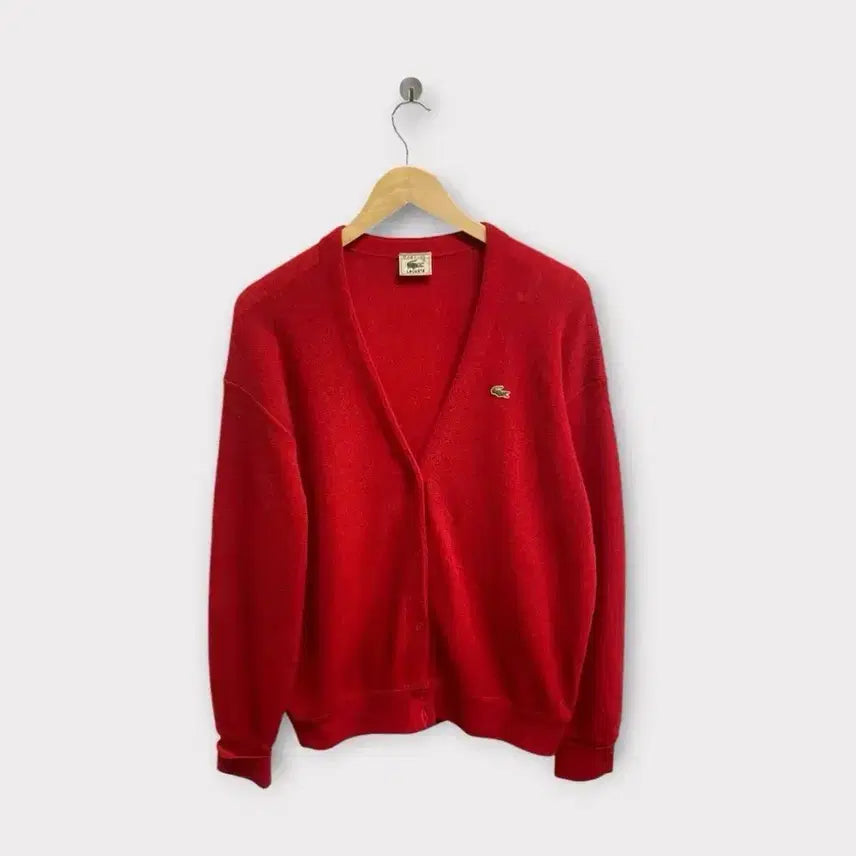 [BUNJANG] LACOSTE Red Cardigan 100 / LACOSTE 라코스테 레드 가디건 100