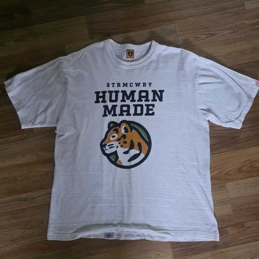 [BUNJANG] Human Made Tiger Print Short Sleeve T-Shirt White / 휴먼메이드 호랑이 반팔 티셔츠 화이트