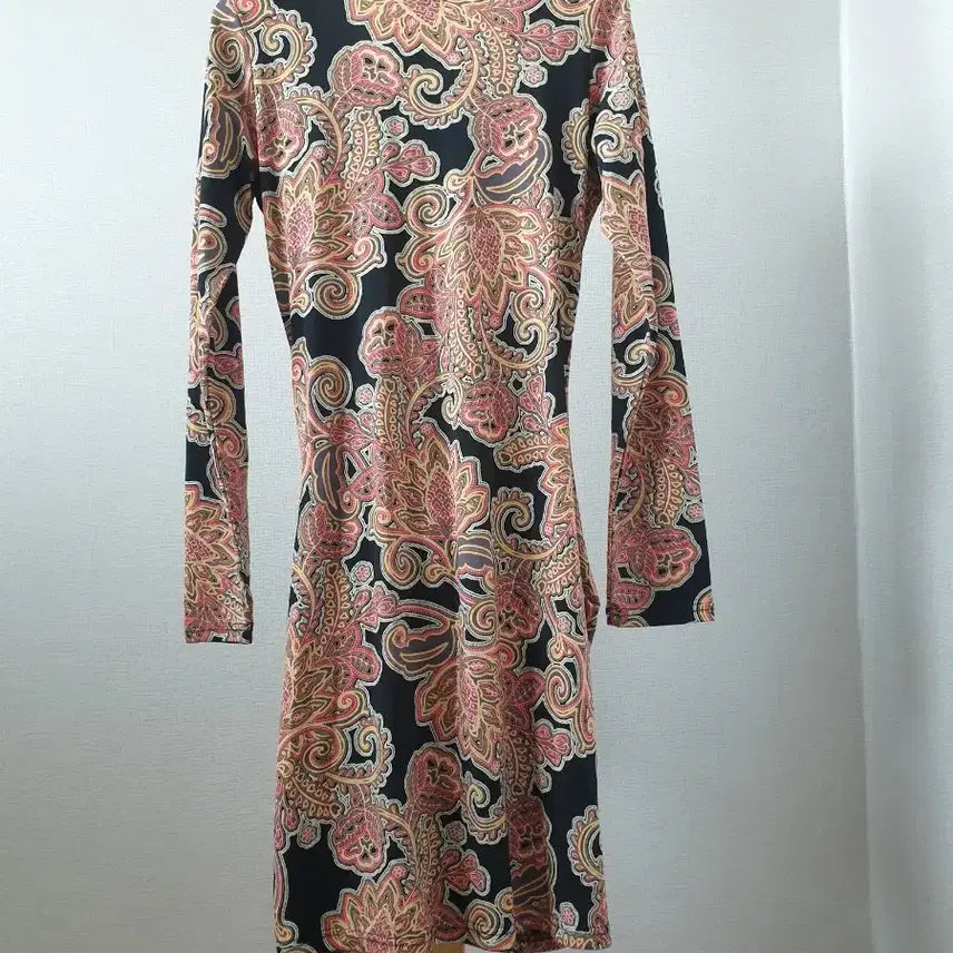 [BUNJANG] D-Shop Paisley Shirring Long T-shirt Dress / 디샵 롱티겸 원피스 페이즐리 셔링 신축성아주좋음 싸이즈F