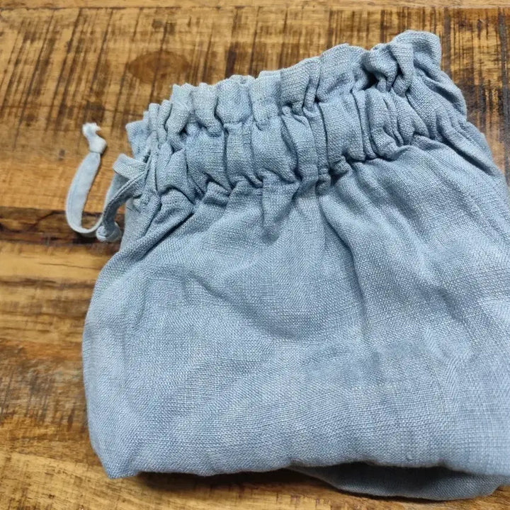 [BUNJANG] Handmade Linen Pants Indigo Dyed Wide Leg Pants / 핸드메이드 린넨 쪽 염색 와이드 팬츠