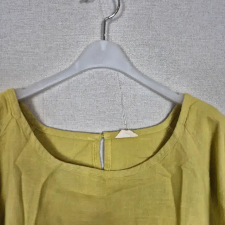 [BUNJANG] Plus Size Linen Blend Mustard Yellow Blouse / 