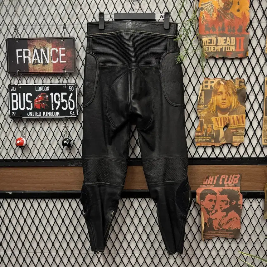[BUNJANG] 00s Japanese Vintage Leather Riding Pants - Black / 00s JPN VINTAGE 니 슬라이더 라이딩 레더 팬츠 블랙