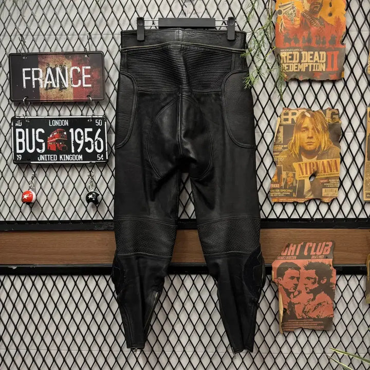[BUNJANG] 00s Japanese Vintage Leather Riding Pants - Black / 00s JPN VINTAGE 니 슬라이더 라이딩 레더 팬츠 블랙