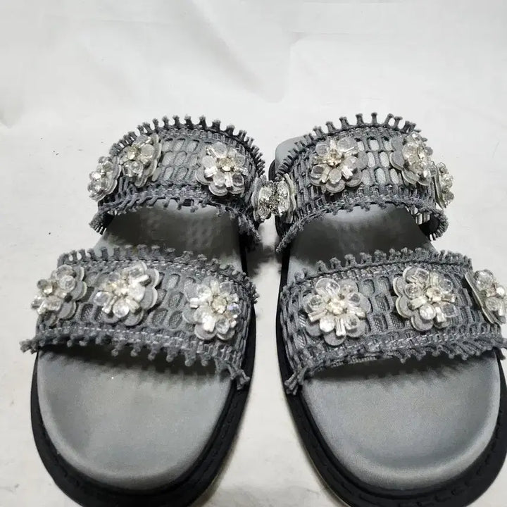 [BUNJANG] S=COMMA BONNIE 250 Cubic Flower Embellished Slippers / 250 슈콤마보니  슬리퍼