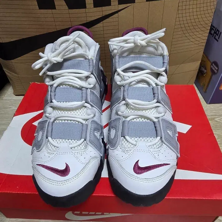 [BUNJANG] Nike Air More Uptempo Rosewood Wolf Grey Women&