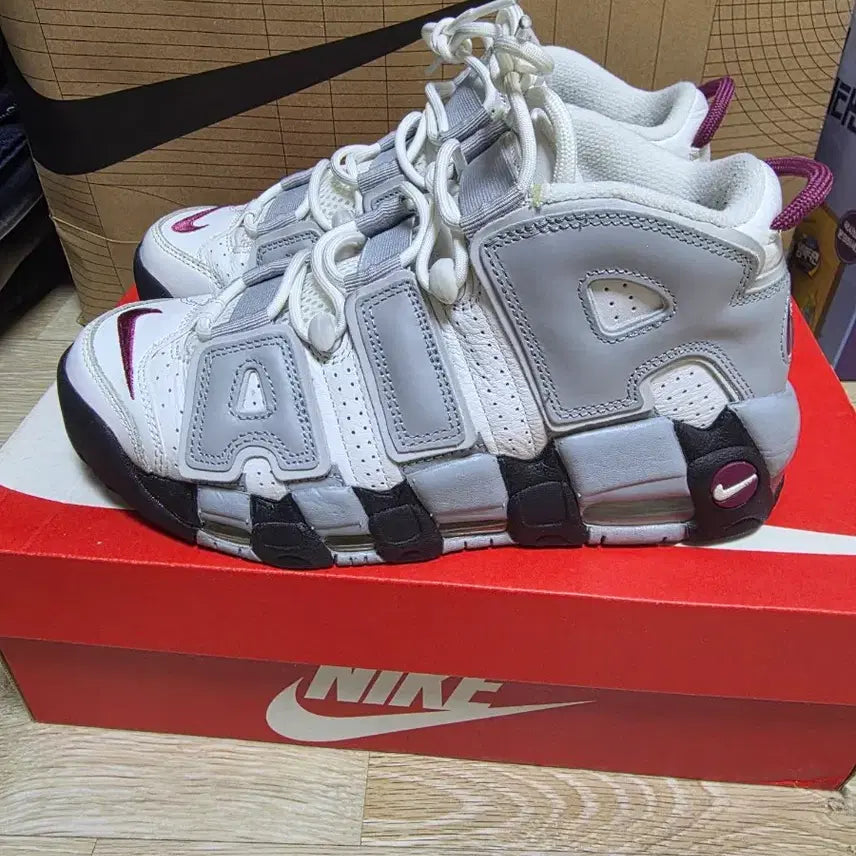 [BUNJANG] Nike Air More Uptempo Rosewood Wolf Grey Women&