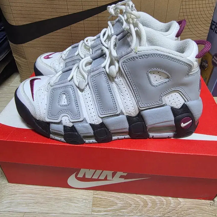 [BUNJANG] Nike Air More Uptempo Rosewood Wolf Grey Women&