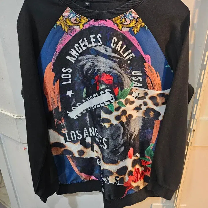 [BUNJANG] Guess Black LA Printing Sweatshirt T-shirt / <만원빈티지>guess블랙 LA 프린팅 맨투맨 티셔츠