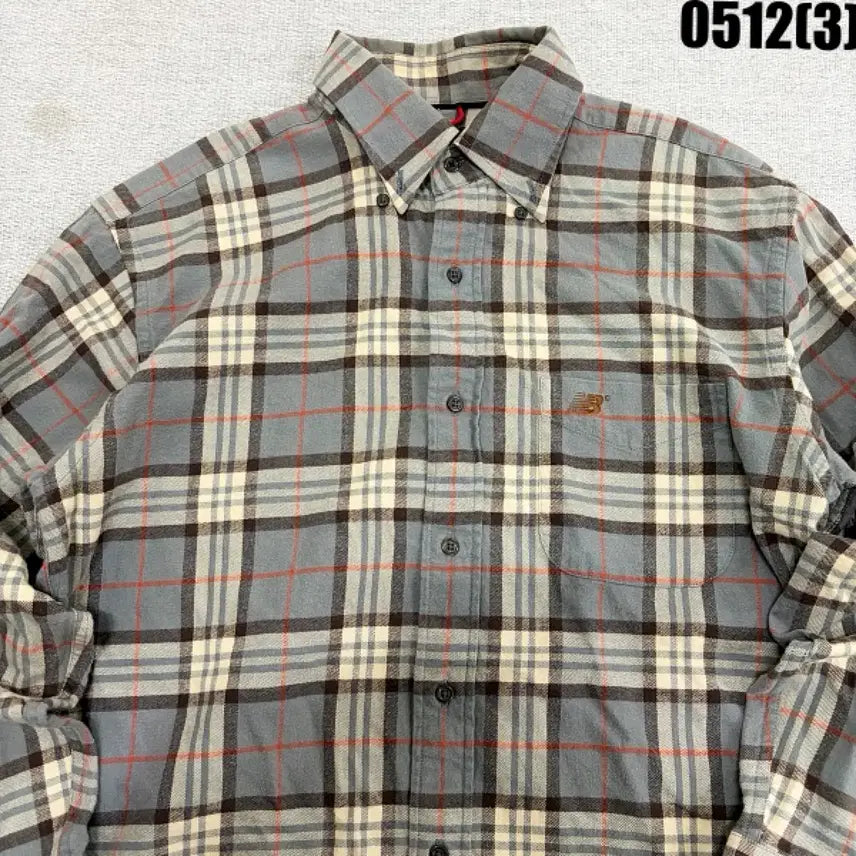 [BUNJANG] New Balance Grey Check Shirt - Size M / 뉴발란스 회색 체크 남방 셔츠 M 0512