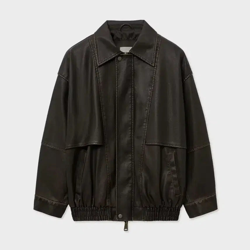 [BUNJANG] Lady Volume Vintage Coating Leather Jacket / 레이디 볼륨  VINTAGE COATING LEATHER JACKET