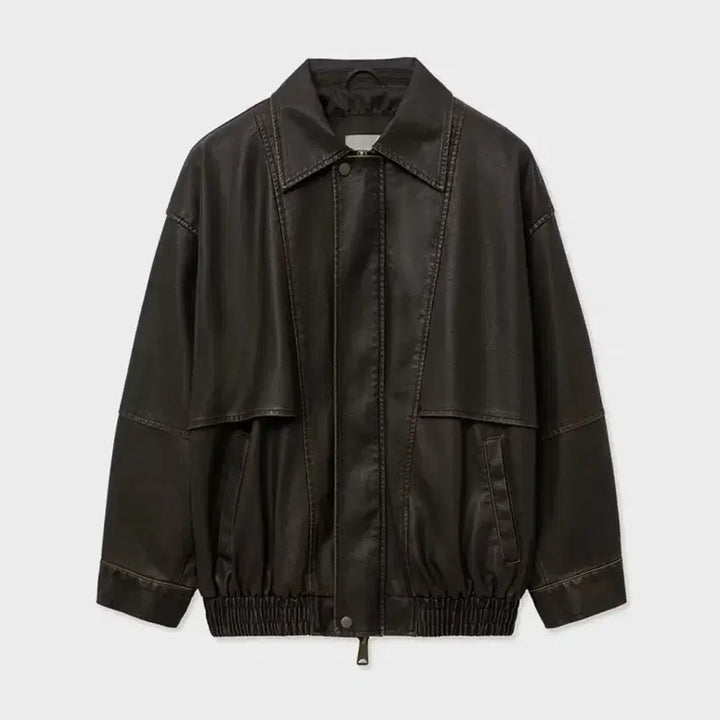 [BUNJANG] Lady Volume Vintage Coating Leather Jacket / 레이디 볼륨  VINTAGE COATING LEATHER JACKET