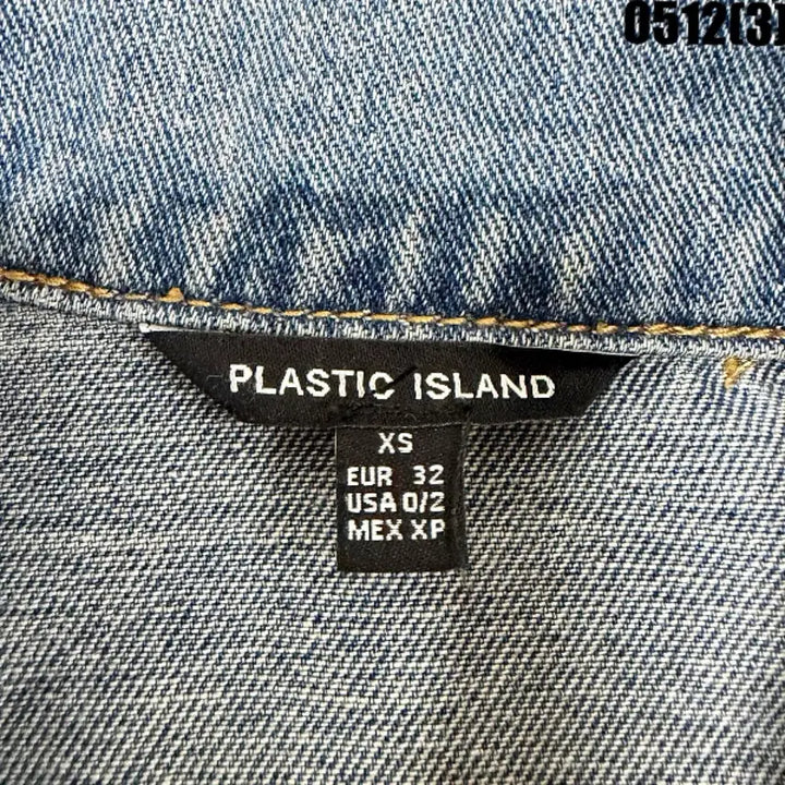 [BUNJANG] Plastic Island Distressed Denim Jacket XS / 플라스틱아일랜드 데님 청자켓 데미지 XS 0512