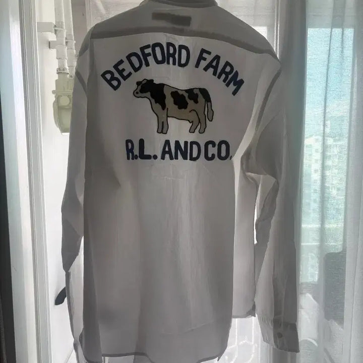 [BUNJANG] Polo Country Herringbone Cow Embroidered Shirt XL / 폴로 컨트리 헤링본 젖소 셔츠