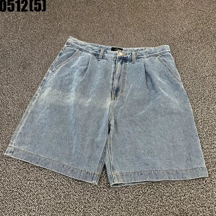 [BUNJANG] Minimal Brand Washed Denim Shorts (5-Length) / 미니멀브랜드 워싱 데님 반바지 5부
