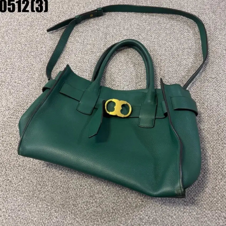 [BUNJANG] Tory Burch Green Tote Bag Shoulder Bag / 토리버치 가방 그린색 토트백 숄더백