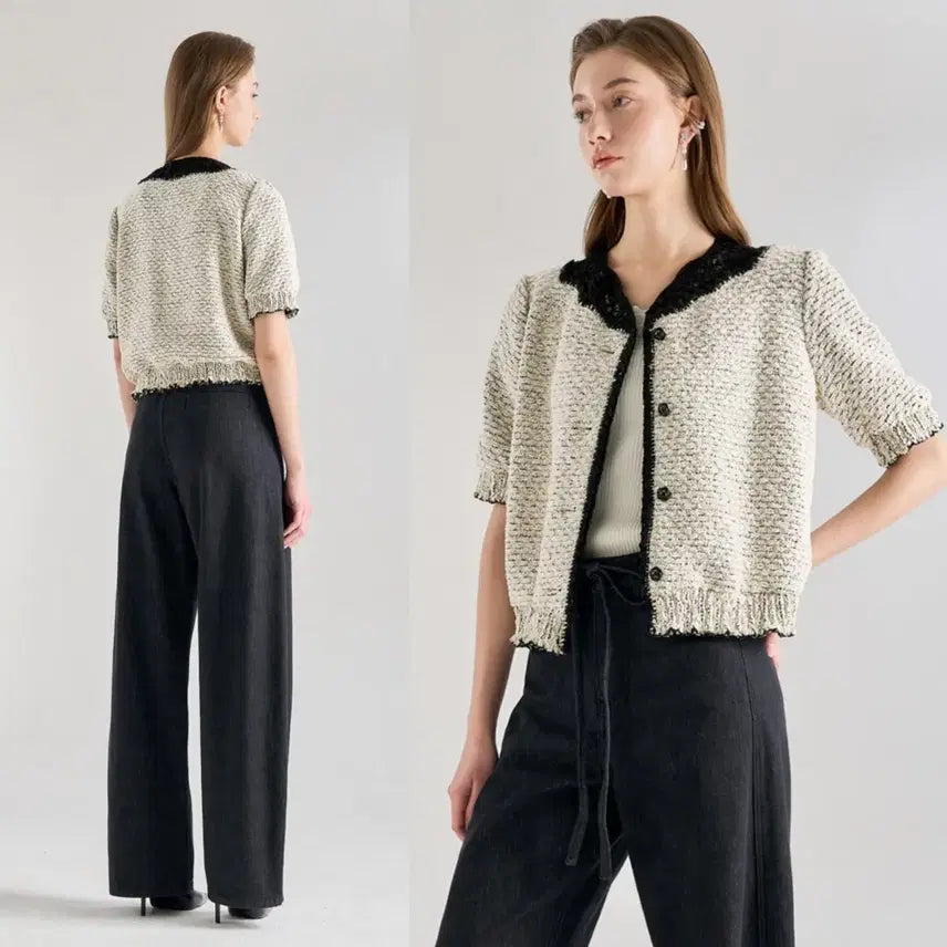 [BUNJANG] Lanvin Tweed Short Sleeve Jacket / 랑방  트위드 반팔 자켓