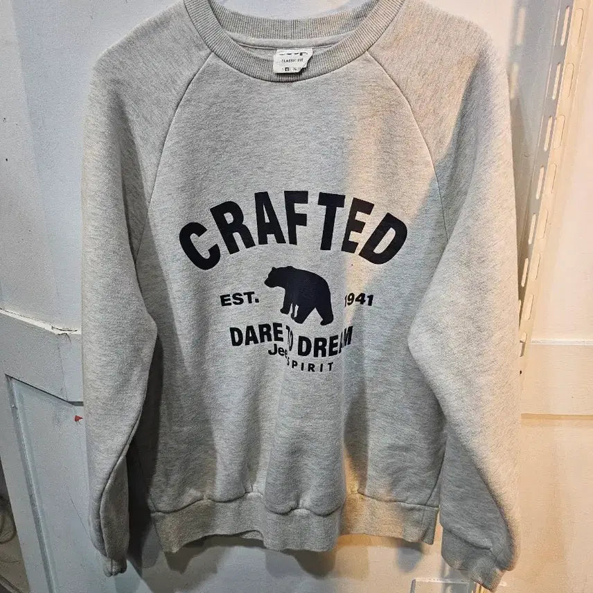 [BUNJANG] Jeep Crafted Grey Sweatshirt T-shirt (Size M) / <만원빈티지>Jeep Crafted 회색 맨투맨 티셔츠