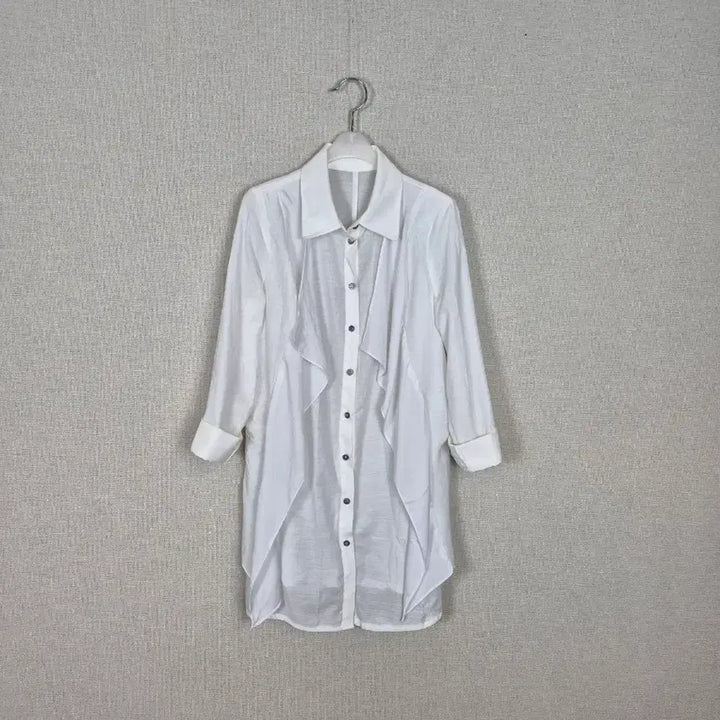 [BUNJANG] Layered Long-Sleeve White Shirt Blouse / 