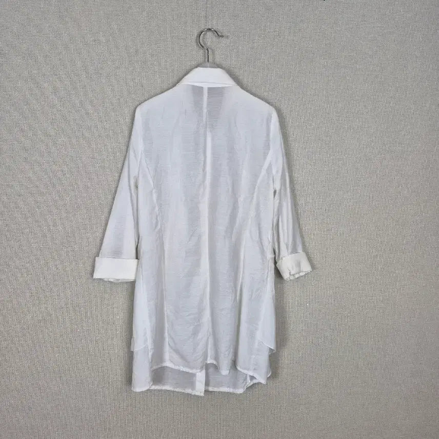 [BUNJANG] Layered Long-Sleeve White Shirt Blouse / 