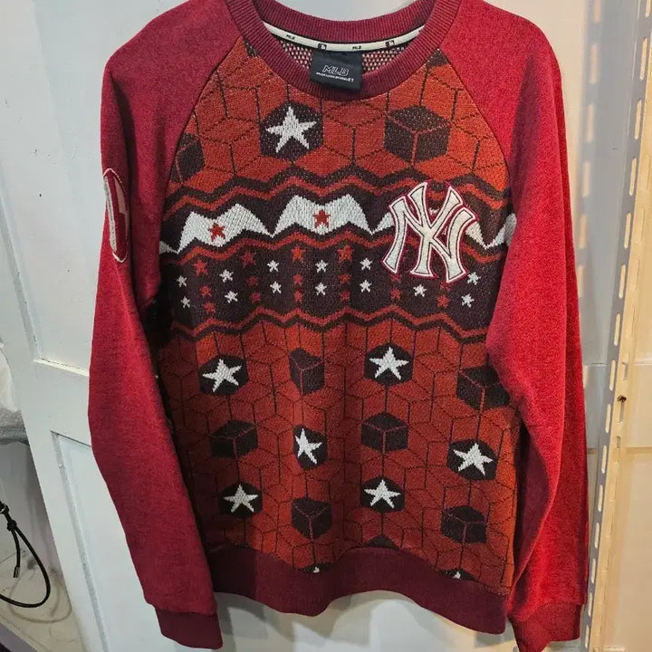 [BUNJANG] MLB New York Yankees Knit Sweater Red / MLB 뉴욕 양키스 니트 스웨터 레드