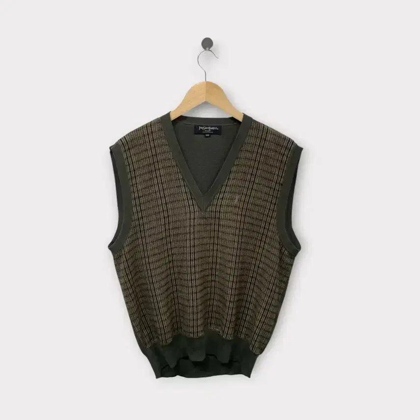 [BUNJANG] Yves Saint Laurent YSL Herringbone Knit Vest / 입생로랑 YSL 헤링본 베스트 100-105
