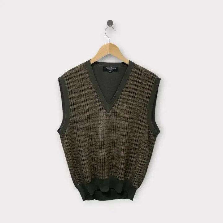 [BUNJANG] Yves Saint Laurent YSL Herringbone Knit Vest / 입생로랑 YSL 헤링본 베스트 100-105