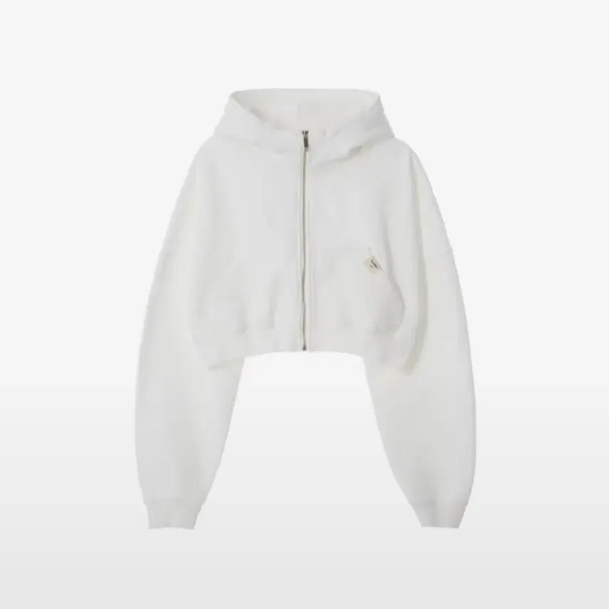 [BUNJANG] Glowny Classic Washed Crop Zip-Up White / 글로니 클래식 워시드 크롭 집업 화이트