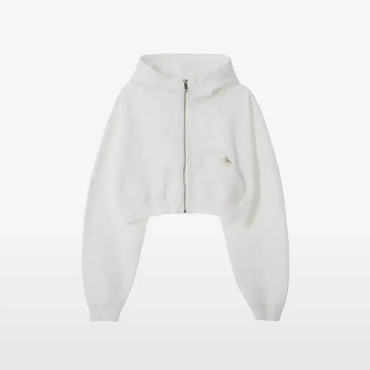 [BUNJANG] Glowny Classic Washed Crop Zip-Up White / 글로니 클래식 워시드 크롭 집업 화이트