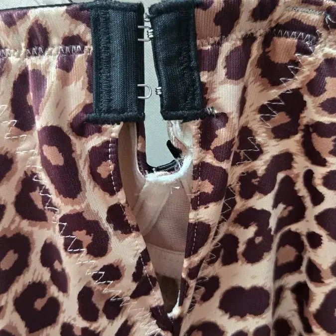 [BUNJANG] Eblin Leopard Lace Bustier Dress 85B / 에블린 레오파드 레이스 뷔스티에 원피스85B
