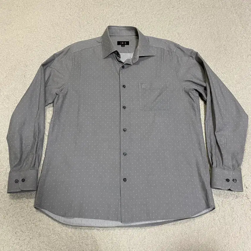 [BUNJANG] Daks Grey Dot Long-Sleeve Shirt 100 / 닥스 그레이 도트 긴팔 남방 100