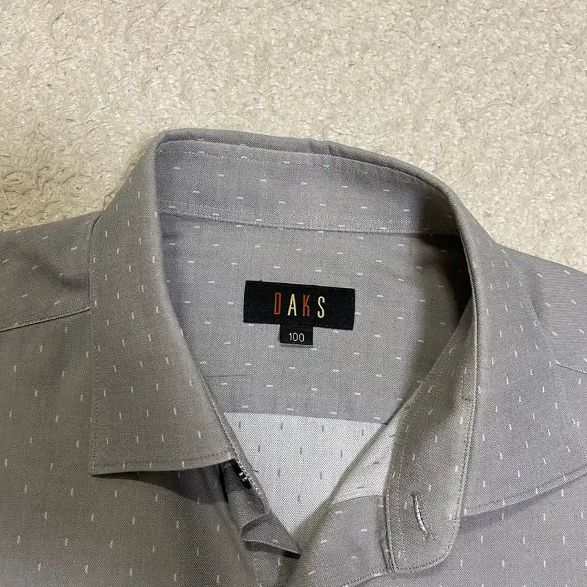 [BUNJANG] Daks Grey Dot Long-Sleeve Shirt 100 / 닥스 그레이 도트 긴팔 남방 100