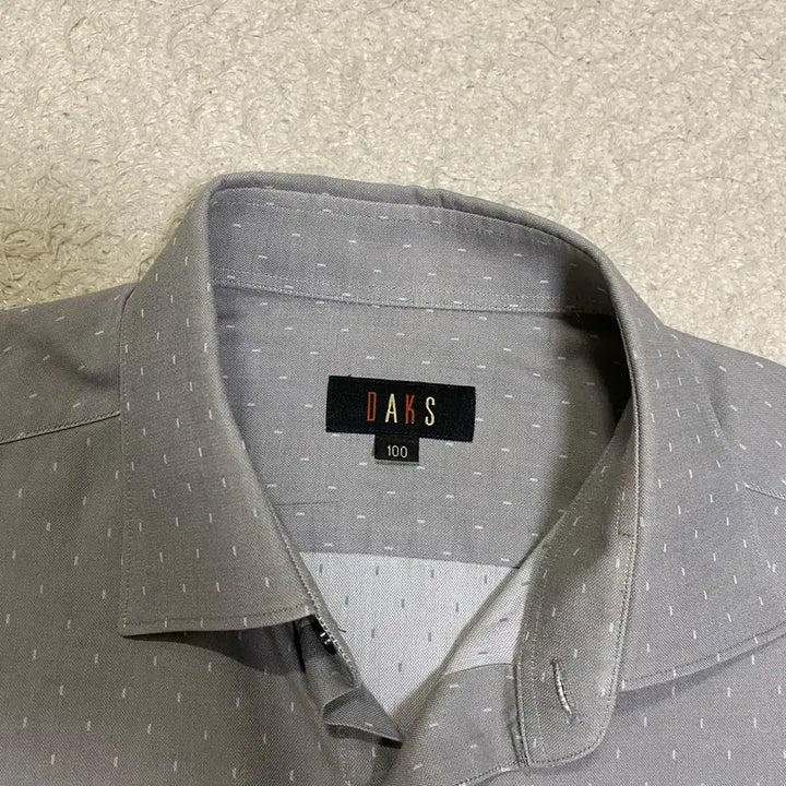 [BUNJANG] Daks Grey Dot Long-Sleeve Shirt 100 / 닥스 그레이 도트 긴팔 남방 100