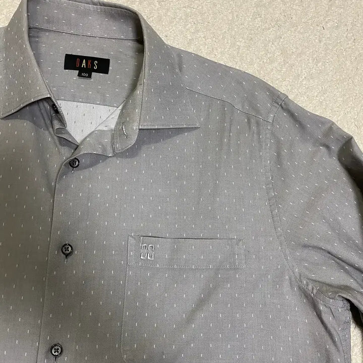 [BUNJANG] Daks Grey Dot Long-Sleeve Shirt 100 / 닥스 그레이 도트 긴팔 남방 100